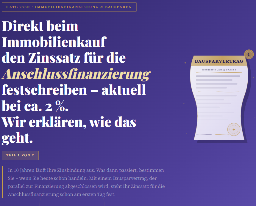 Anschlussfinanzierung beim Immobilienkauf sichern – ca. 2 % Zins | Baufi-Zentrum Baden GmbH