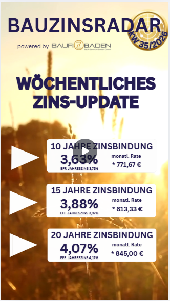 Baufinanzierung Zinsen Freiburg, Bad Krozingen, Kaiserstuhl, Offenburg, Lahr, Emmendingen