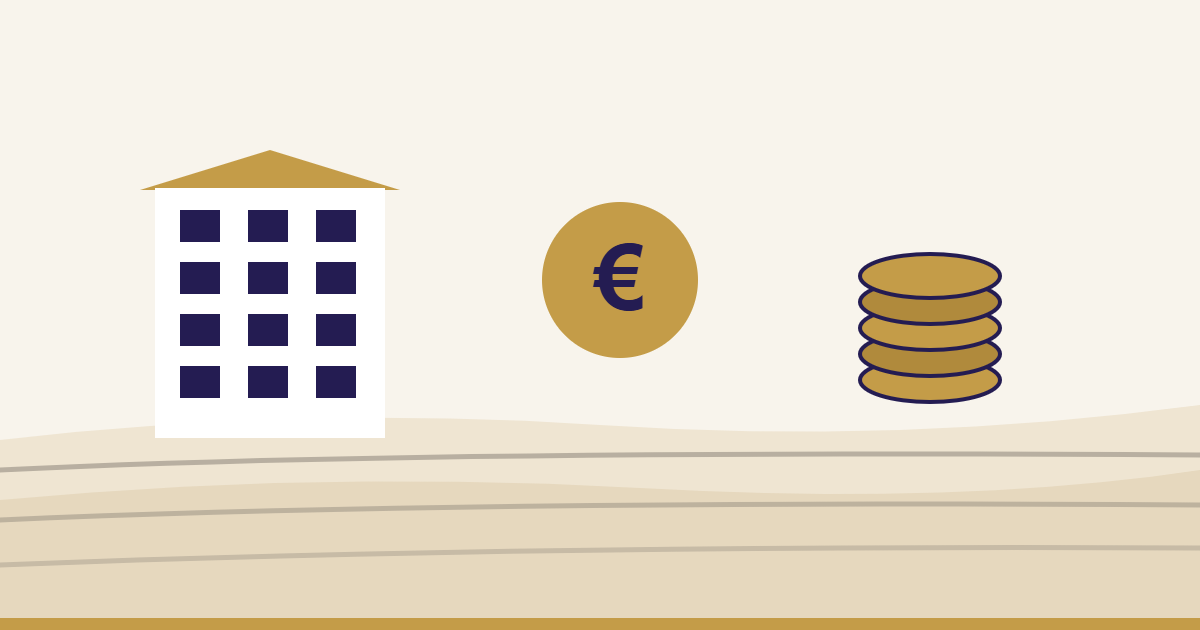 Mehrfamilienhaus mit Münzen als Symbol für die WEG-Finanzierung Mehrfamilienhaus mit Münzen als Symbol für die WEG-Finanzierung